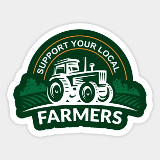 Support Your Local Farmers with Tractor Design Sticker